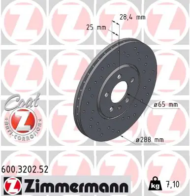 Brzdový kotouč ZIMMERMANN 600.3202.52