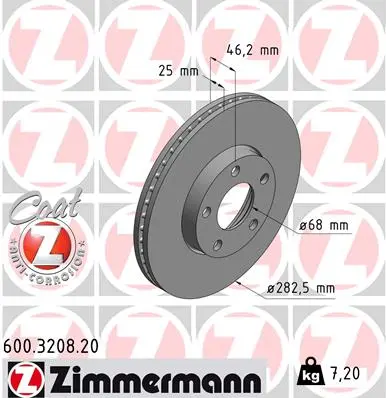 Brzdový kotouč ZIMMERMANN 600.3208.20