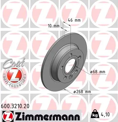 Brzdový kotouč ZIMMERMANN 600.3210.20