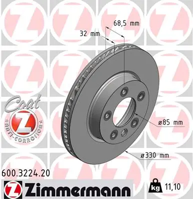 Brzdový kotouč ZIMMERMANN 600.3224.20