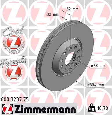 ZIMMERMANN Brzdový kotouč 600323775