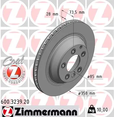 ZIMMERMANN Brzdový kotouč 600323920