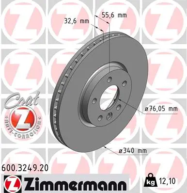 ZIMMERMANN Brzdový kotouč 600324920