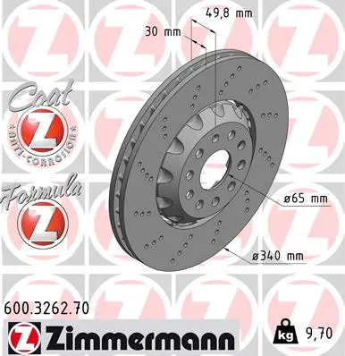 Brzdový kotouč ZIMMERMANN 600.3262.70