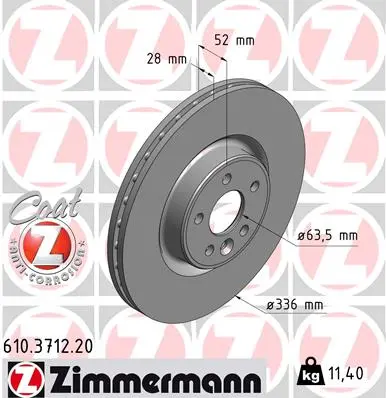 ZIMMERMANN Brzdový kotouč 610371220