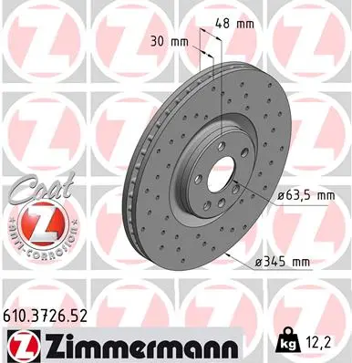Brzdový kotouč ZIMMERMANN 610.3726.52
