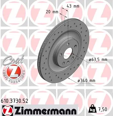 Brzdový kotouč ZIMMERMANN 610.3730.52