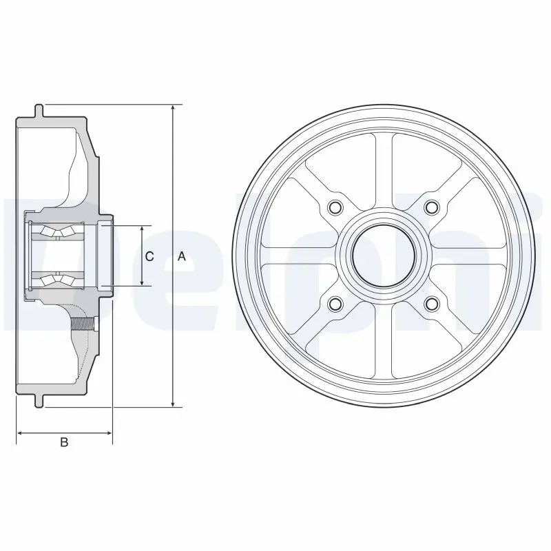DELPHI Brzdový buben BFR484