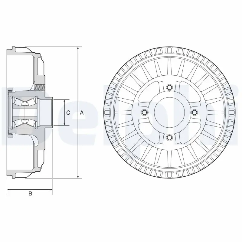 DELPHI Brzdový buben BFR621