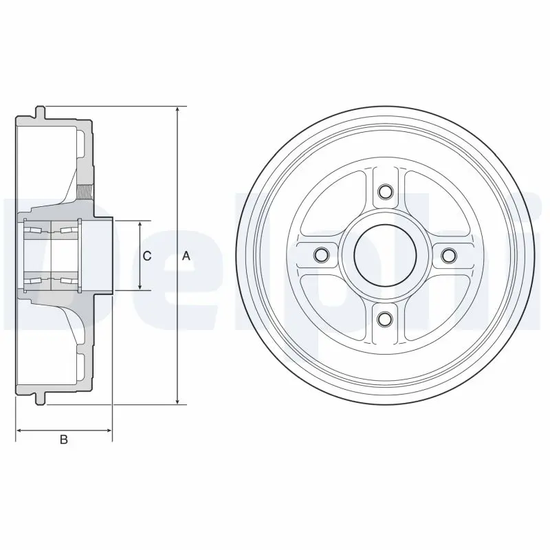 DELPHI Brzdový buben BFR624