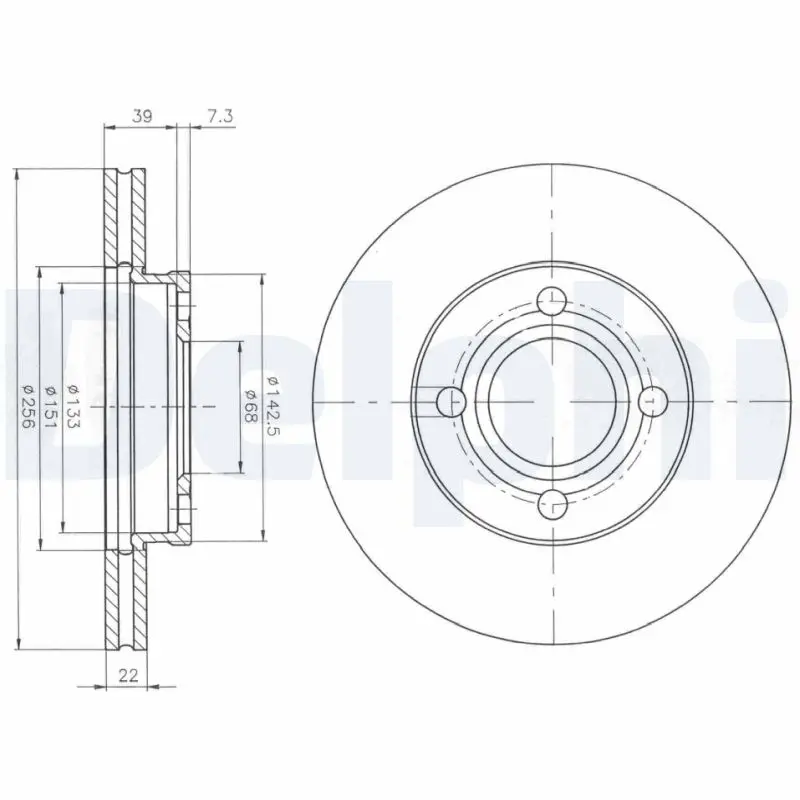 Brzdový kotouč DELPHI BG2272