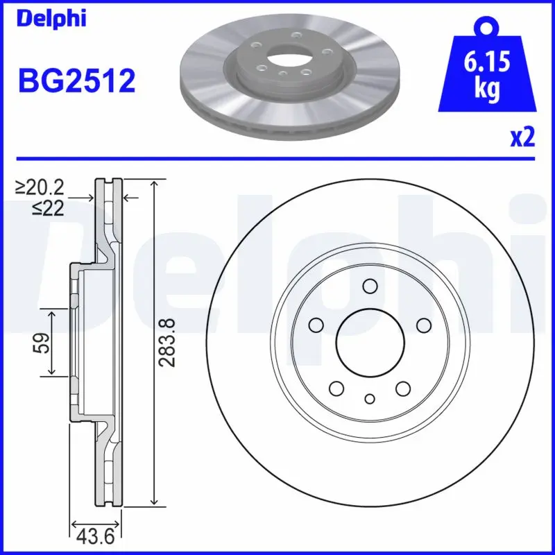 Brzdový kotouč DELPHI BG2512