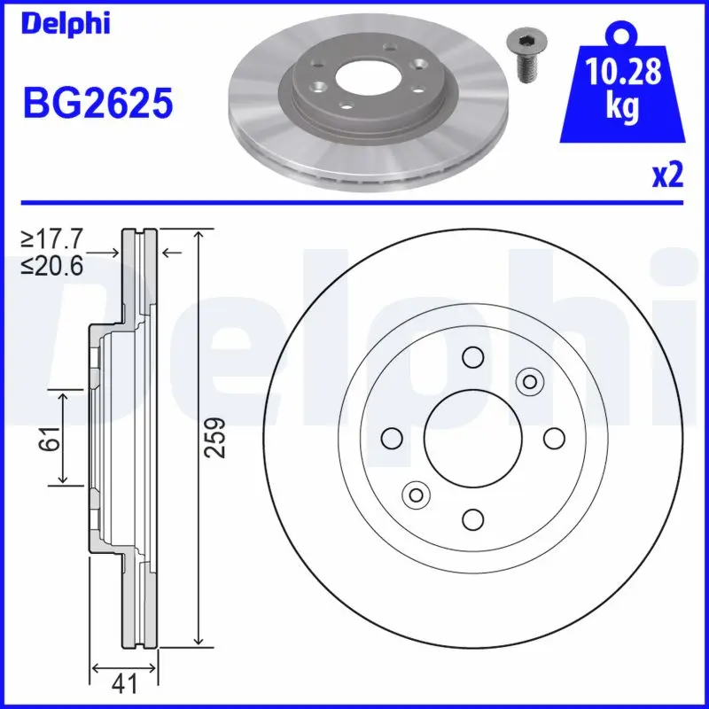 Brzdový kotouč DELPHI BG2625