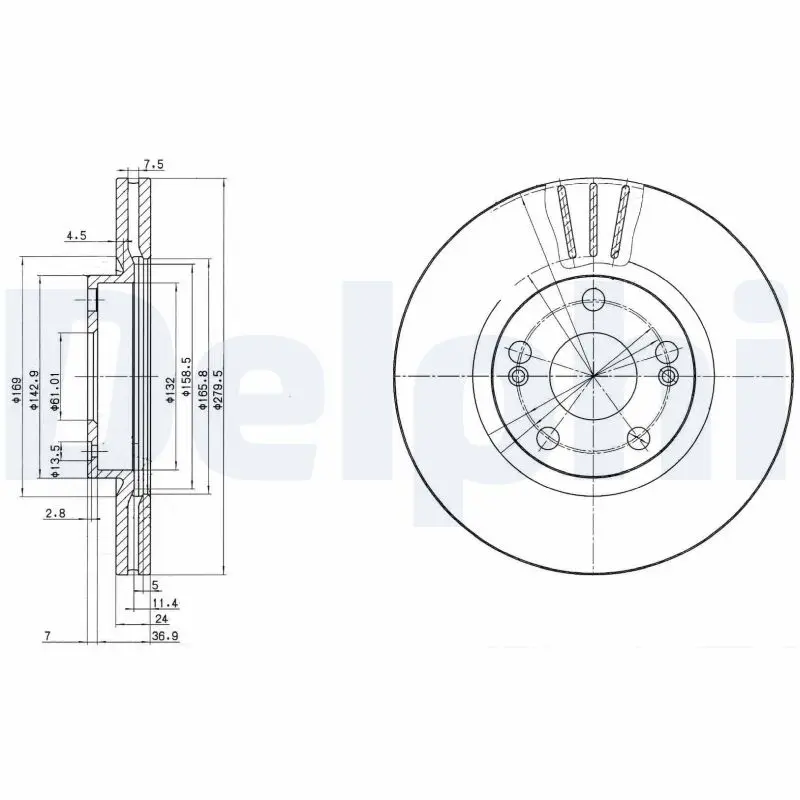 Brzdový kotouč DELPHI BG2697