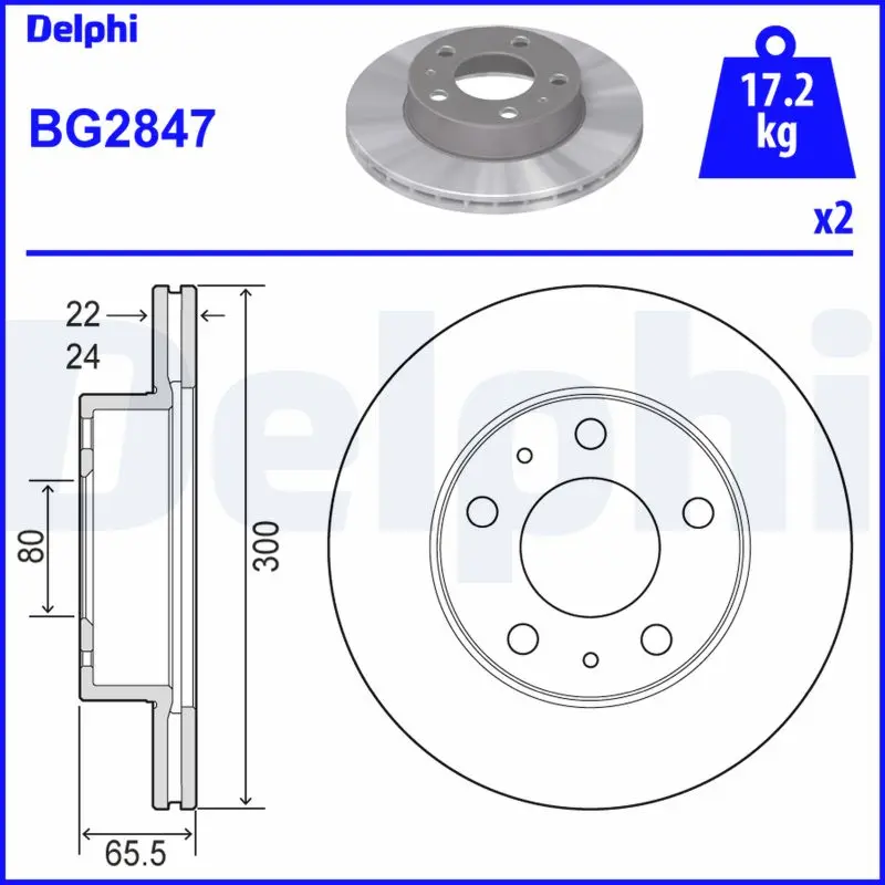 Brzdový kotouč DELPHI BG2847