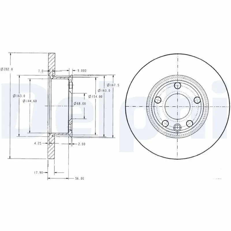 DELPHI Brzdový kotouč BG2898