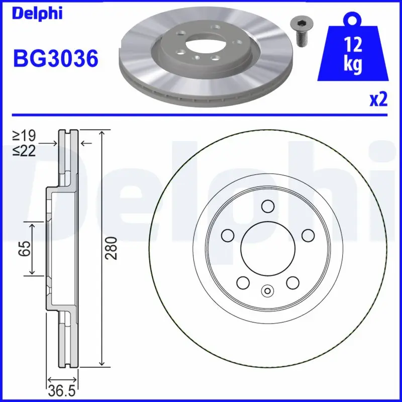 Brzdový kotouč DELPHI BG3036
