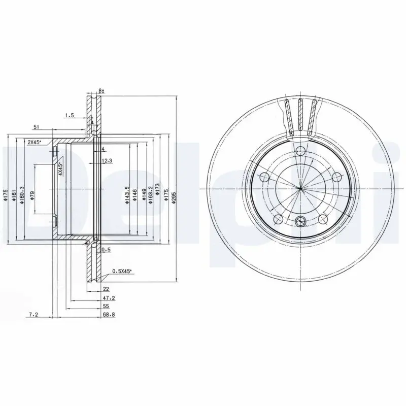 DELPHI Brzdový kotouč BG3043