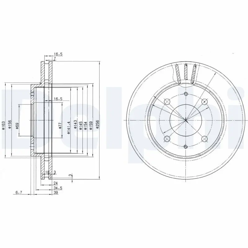 Brzdový kotouč DELPHI BG3202