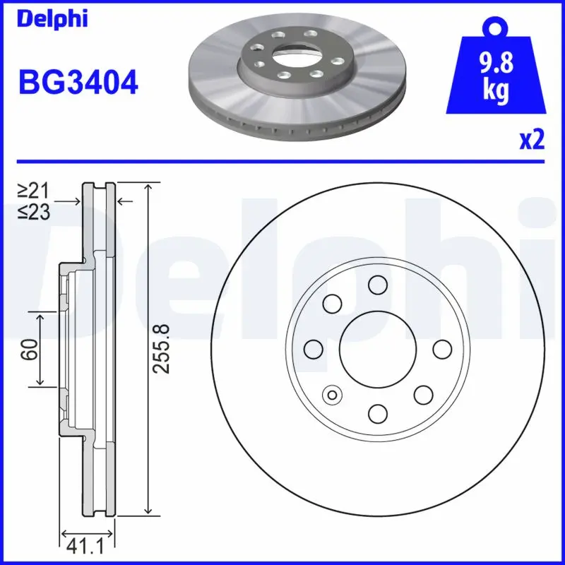 Brzdový kotouč DELPHI BG3404