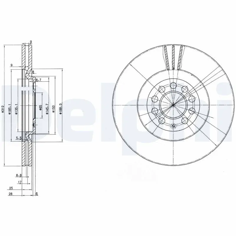 Brzdový kotouč DELPHI BG3528