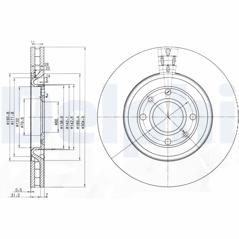 Brzdový kotouč DELPHI BG3529