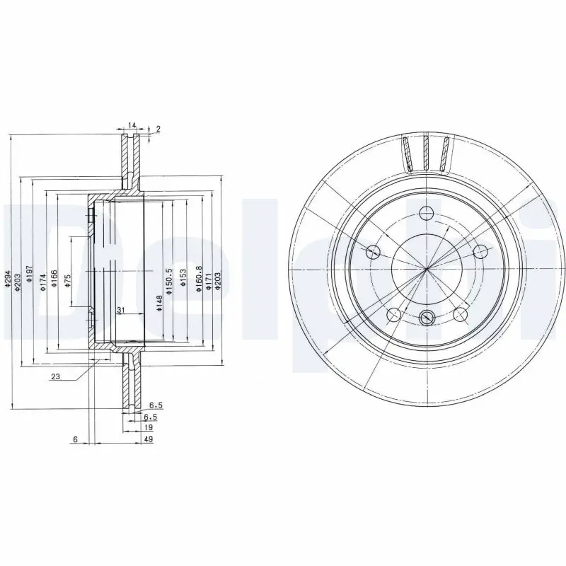 DELPHI Brzdový kotouč BG3530C