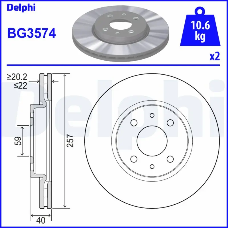 Brzdový kotouč DELPHI BG3574
