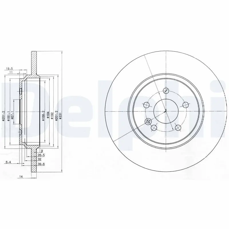Brzdový kotouč DELPHI BG3728