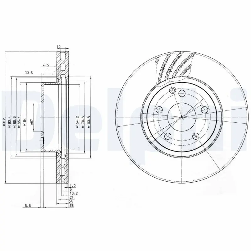 Brzdový kotouč DELPHI BG3756