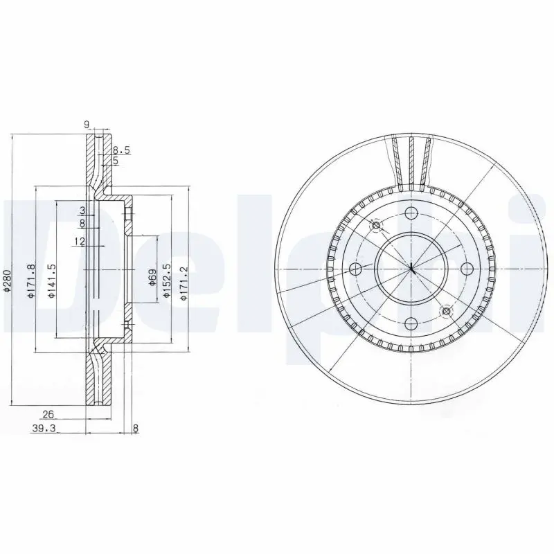Brzdový kotouč DELPHI BG4013