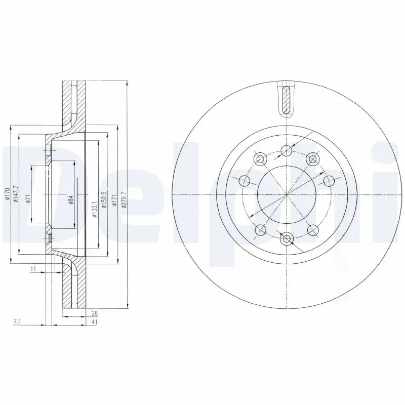 DELPHI Brzdový kotouč BG4084