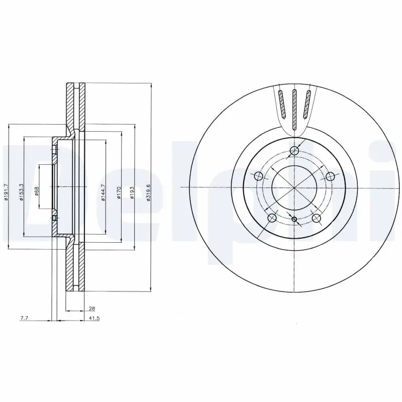 Brzdový kotouč DELPHI BG4107