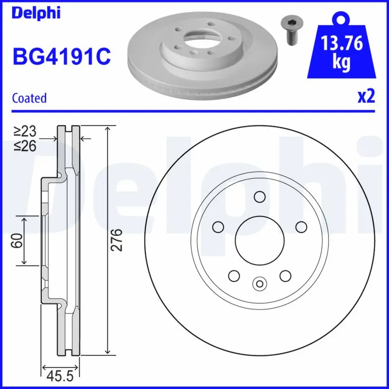 Brzdový kotouč DELPHI BG4191C