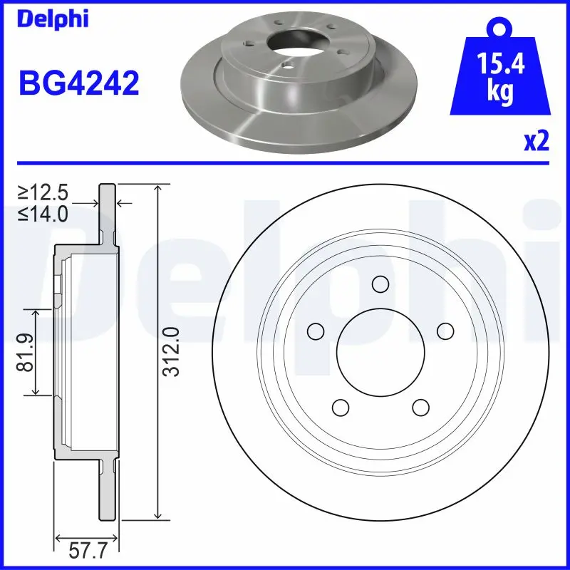 Brzdový kotouč DELPHI BG4242