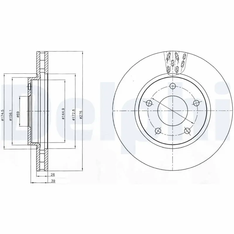 DELPHI Brzdový kotouč BG4258
