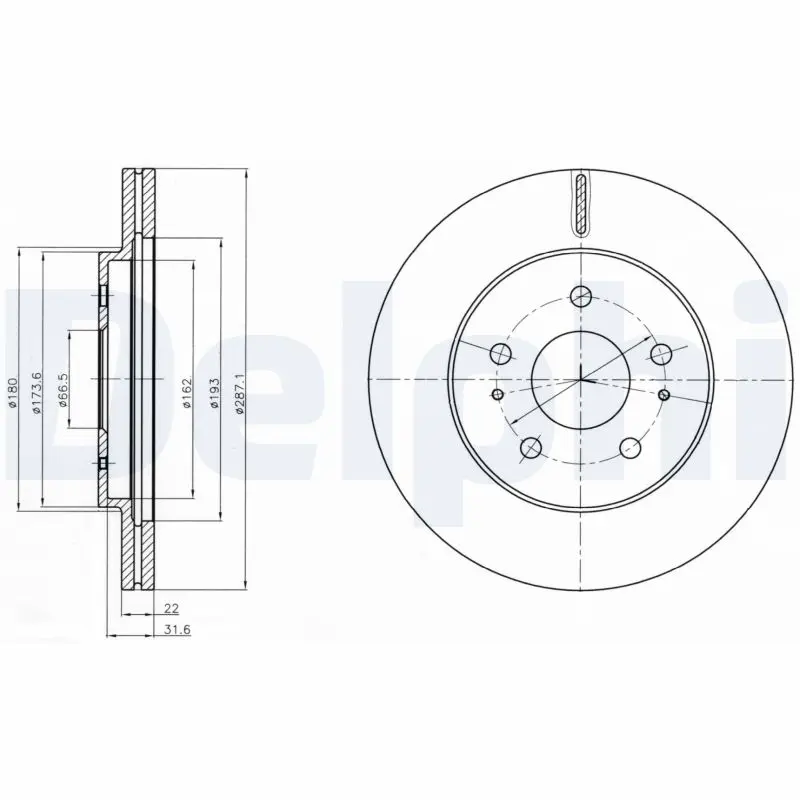 DELPHI Brzdový kotouč BG4326