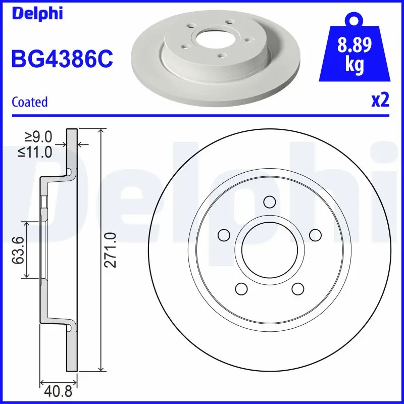 Brzdový kotouč DELPHI BG4386C