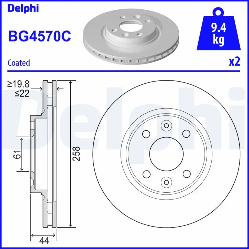 Brzdový kotouč DELPHI BG4570C