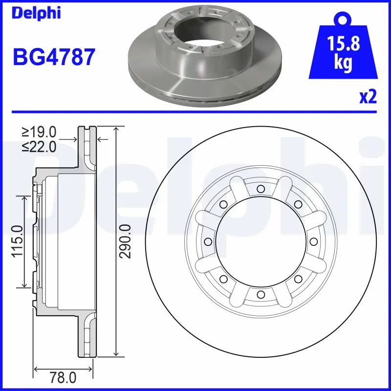 Brzdový kotouč DELPHI BG4787