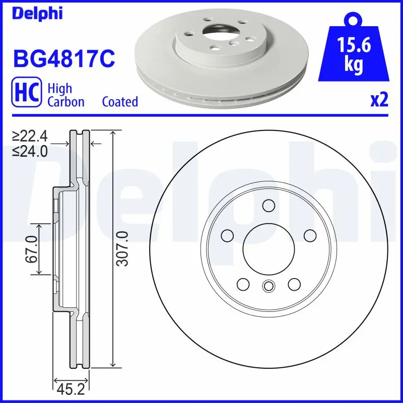 Brzdový kotouč DELPHI BG4817C