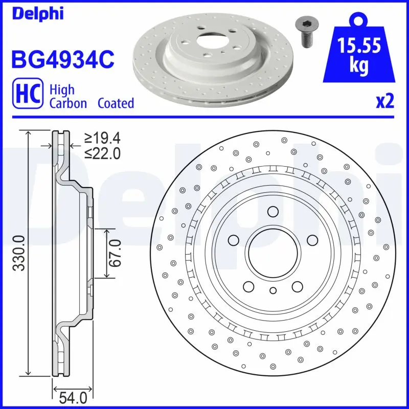Brzdový kotouč DELPHI BG4934C