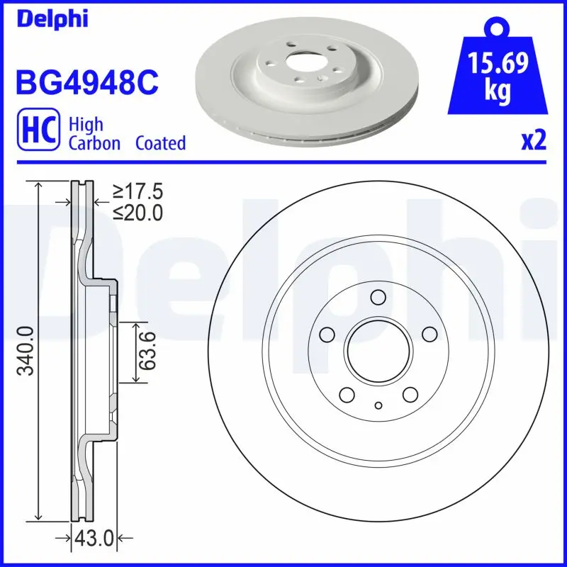 Brzdový kotouč DELPHI BG4948C