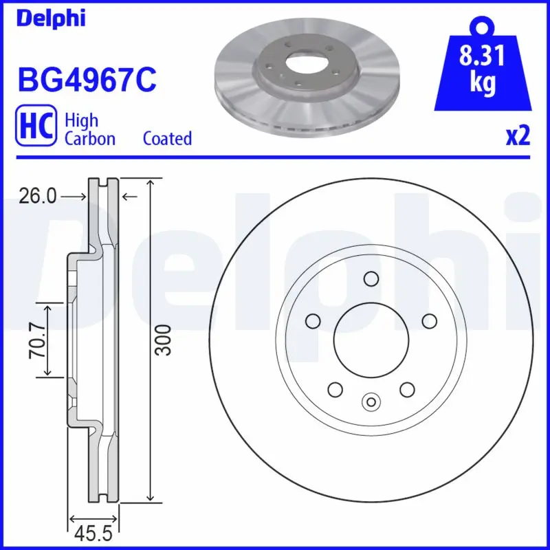 Brzdový kotouč DELPHI BG4967C