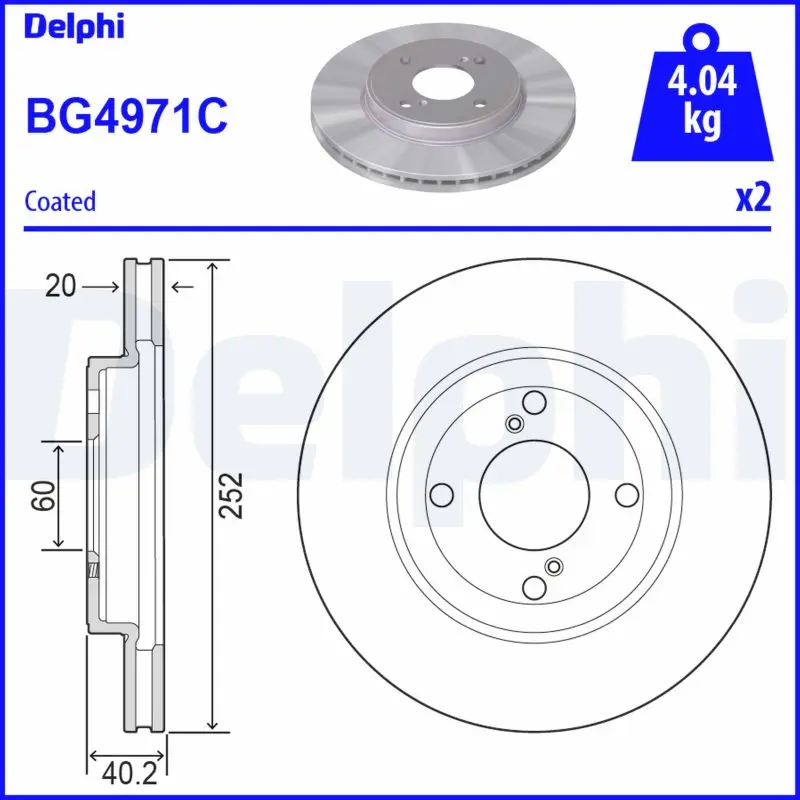 Brzdový kotouč DELPHI BG4971C