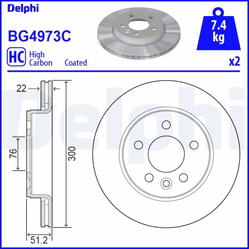 Brzdový kotouč DELPHI BG4973C