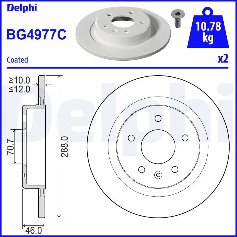 Brzdový kotouč DELPHI BG4977C