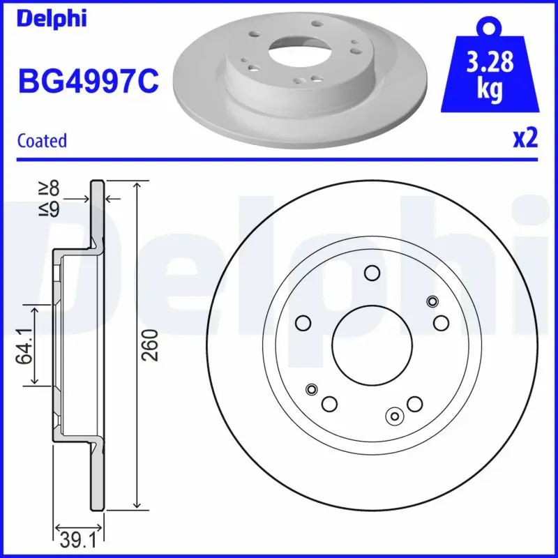 Brzdový kotouč DELPHI BG4997C