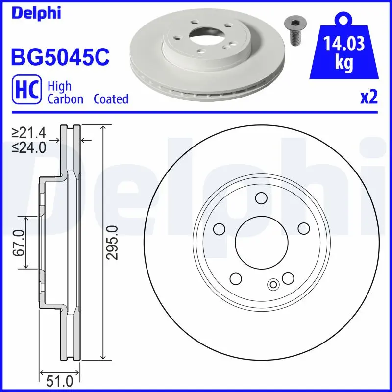 Brzdový kotouč DELPHI BG5045C