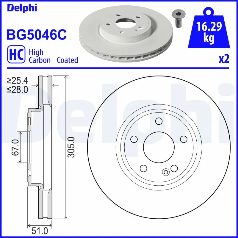 Brzdový kotouč DELPHI BG5046C
